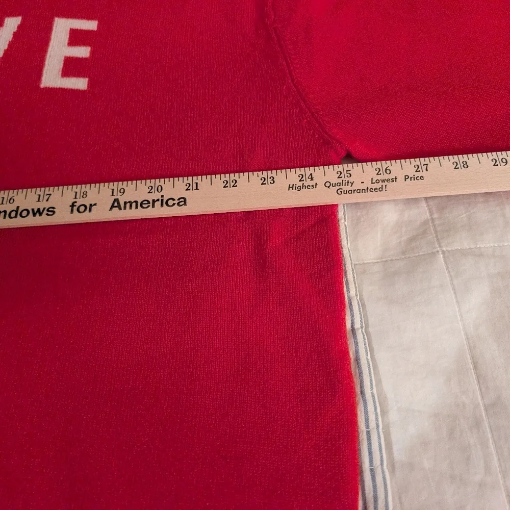 CASHMERE red 'love', Pink Heart With Faux Pearl Studs Sweater XL Charter Club - Picture 4 of 5